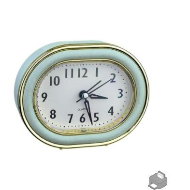 Perfeo Quartz часы-будильник "PF-TC-017", овальные 10,5*12,5 см, подсветка, зелёные, PF_C3159