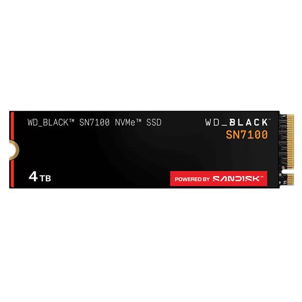 Твердотельный накопитель Western Digital Black SSD SN7100 M2.2280 PCIe 4.0 4Tb, 7000MBs/6700MBs, TBW 2400, WDS400T4X0E, 1 year