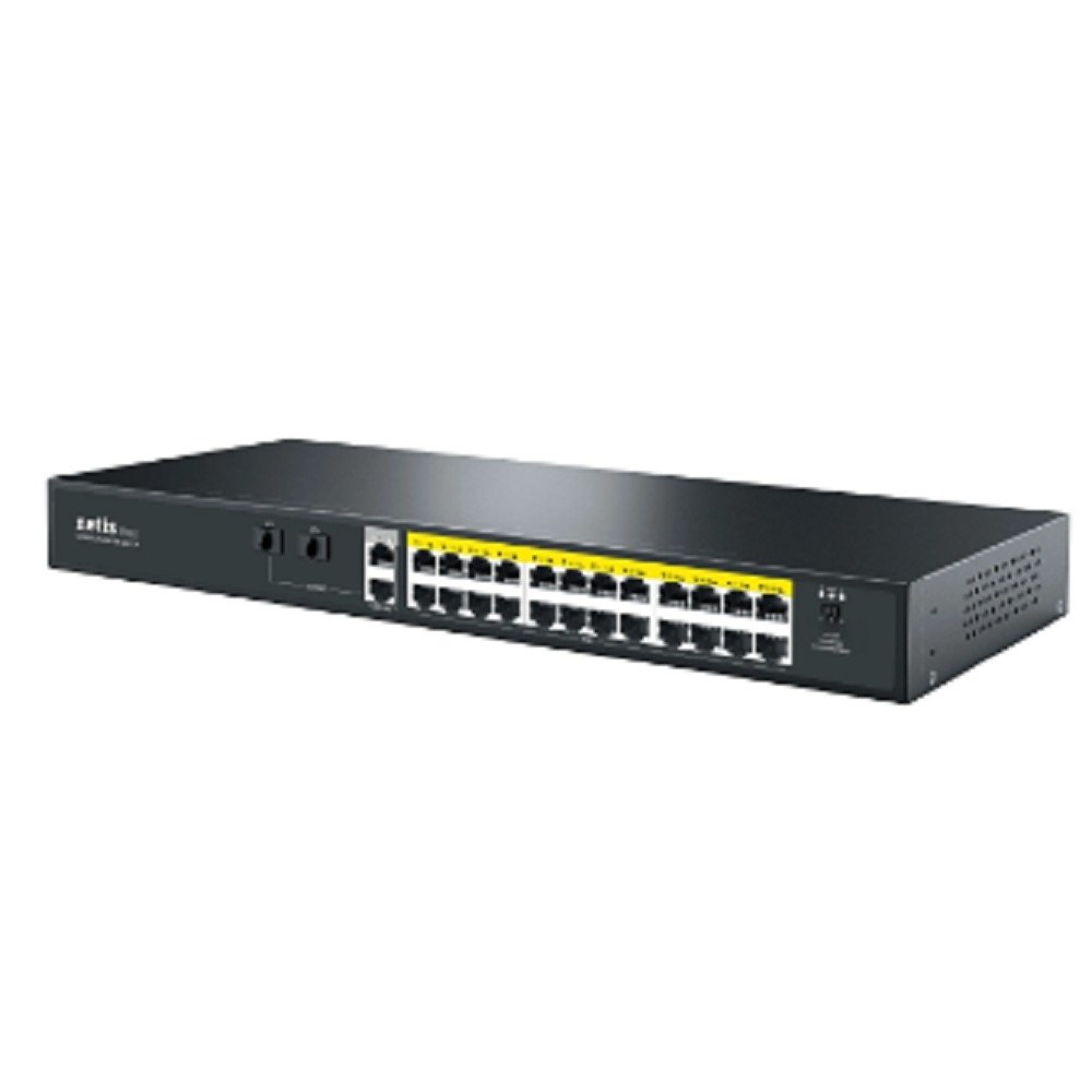 Коммутатор Netis P124GH (L2) 24x100Мбит/с 2x1Гбит/с 1xКомбо(1000BASE-T/SFP) 1SFP 24PoE 24PoE+ 360W неуправляемый