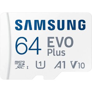 Micro SecureDigital 64GB Samsung Class 10 Evo Plus U1 (R/W 160 MB/s) + SD адаптер, MB-MC64SA/EU