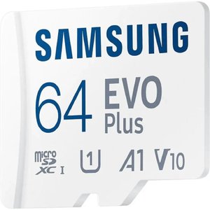 Micro SecureDigital 64GB Samsung Class 10 Evo Plus U1 (R/W 160 MB/s) + SD адаптер, MB-MC64SA/EU