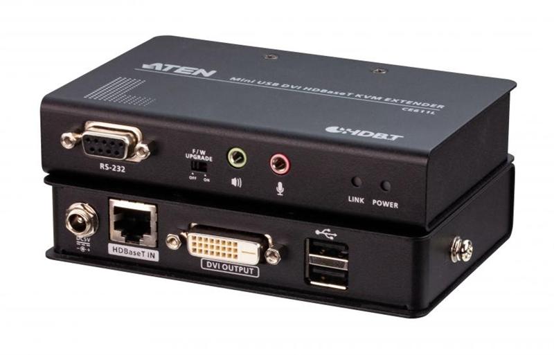 Удлиниетль ATEN Mini USB DVI HDBaseT™ KVM Extender (1920 x 1200@100m), CE611-AT-G