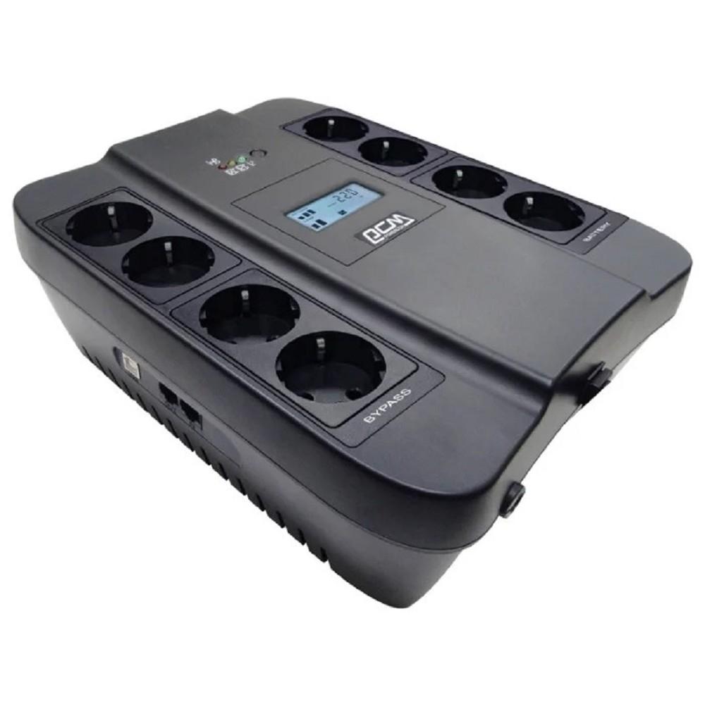 PowerCom Spider SPD-900U LCD ИБП {Line-Interactive, 900VA / 540W, 8xEURO: 4 с резервным питанием, 4 с фильтрацией, USB} (1168465)