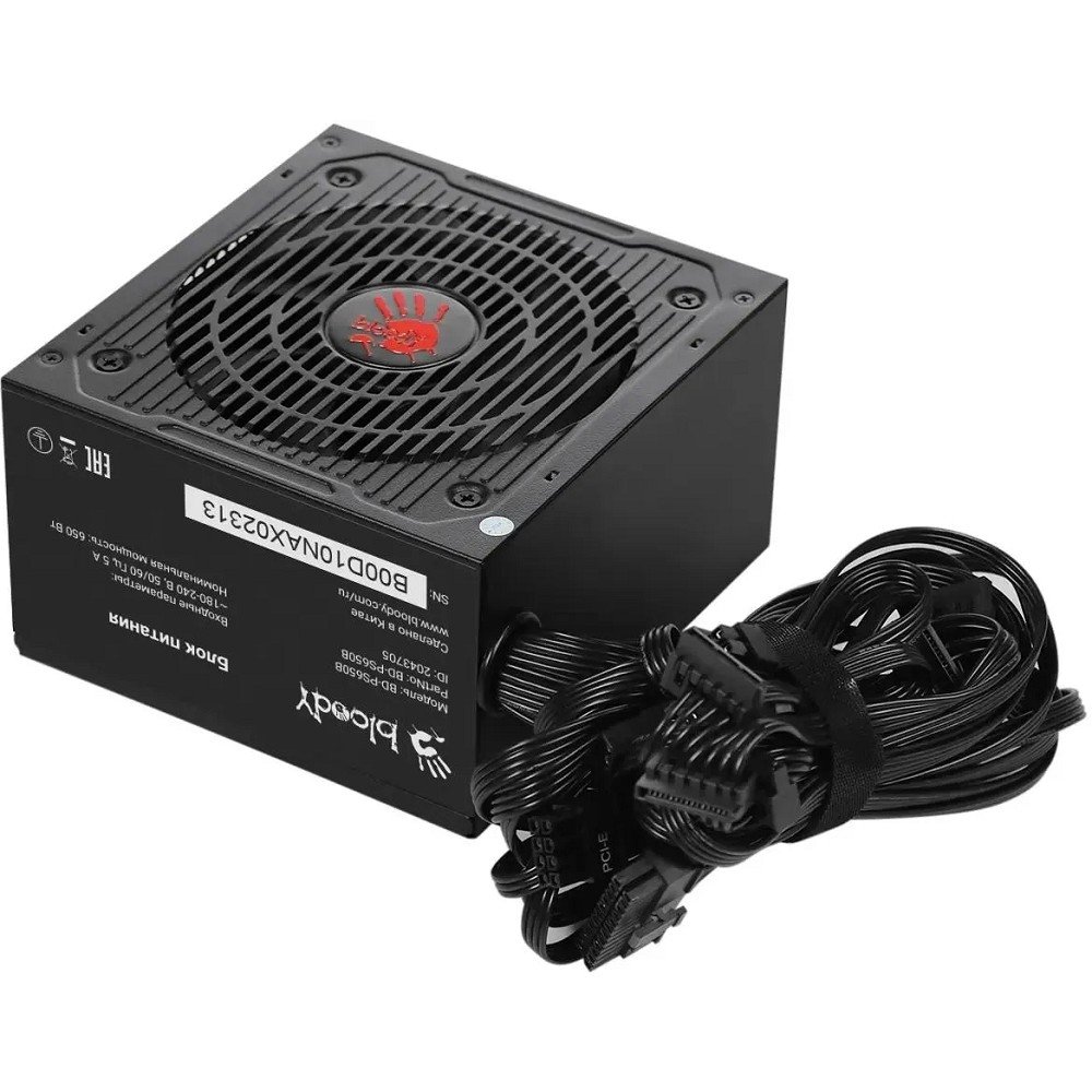Bloody BD-PS650B ATX 650W 80+ bronze (20+4pin) APFC 120mm fan 6xSATA RTL