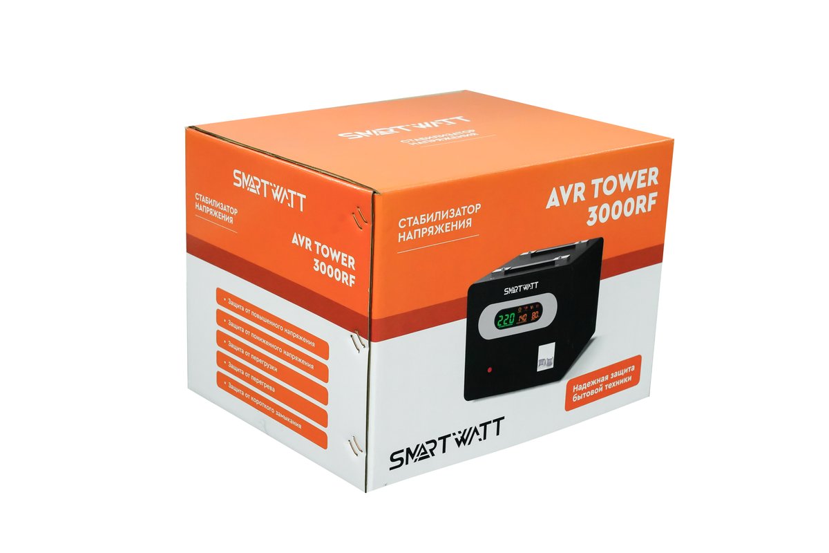 Напольный стабилизатор напряжения SMARTWATT AVR TOWER 3000RF, 4512020370007