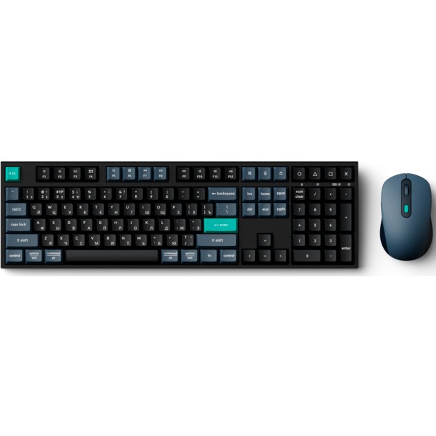 Беспроводной комплект Keychron B36 + BM25 Combo - полноразмерная (100%) ножничная клавиатура B36 и мышь BM25, 3 типа подключения, оба устройства используют один беспроводной адаптер., KB2-RU