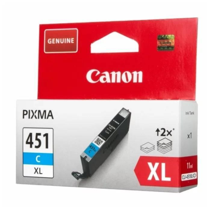 Картридж CANON CLI-451XL C голубой, увеличенной емкости 11 мл, 660 стр, 6473B001