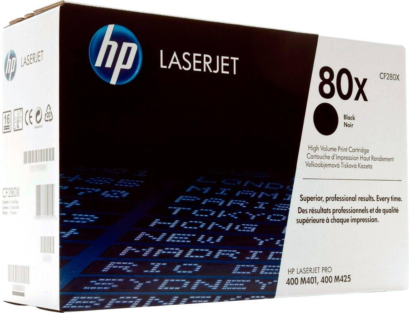 Картридж HP 80X лазерный увеличенной емкости (6900 стр), CF280X