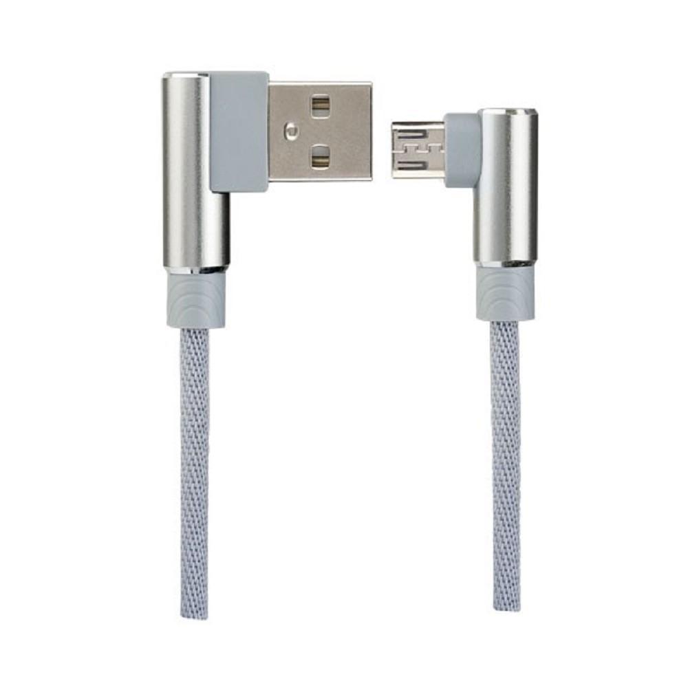 PERFEO Кабель USB A вилка - Micro USB вилка, 2.4A, угловой, серый, длина 1 м., Micro Premium (U4805)"