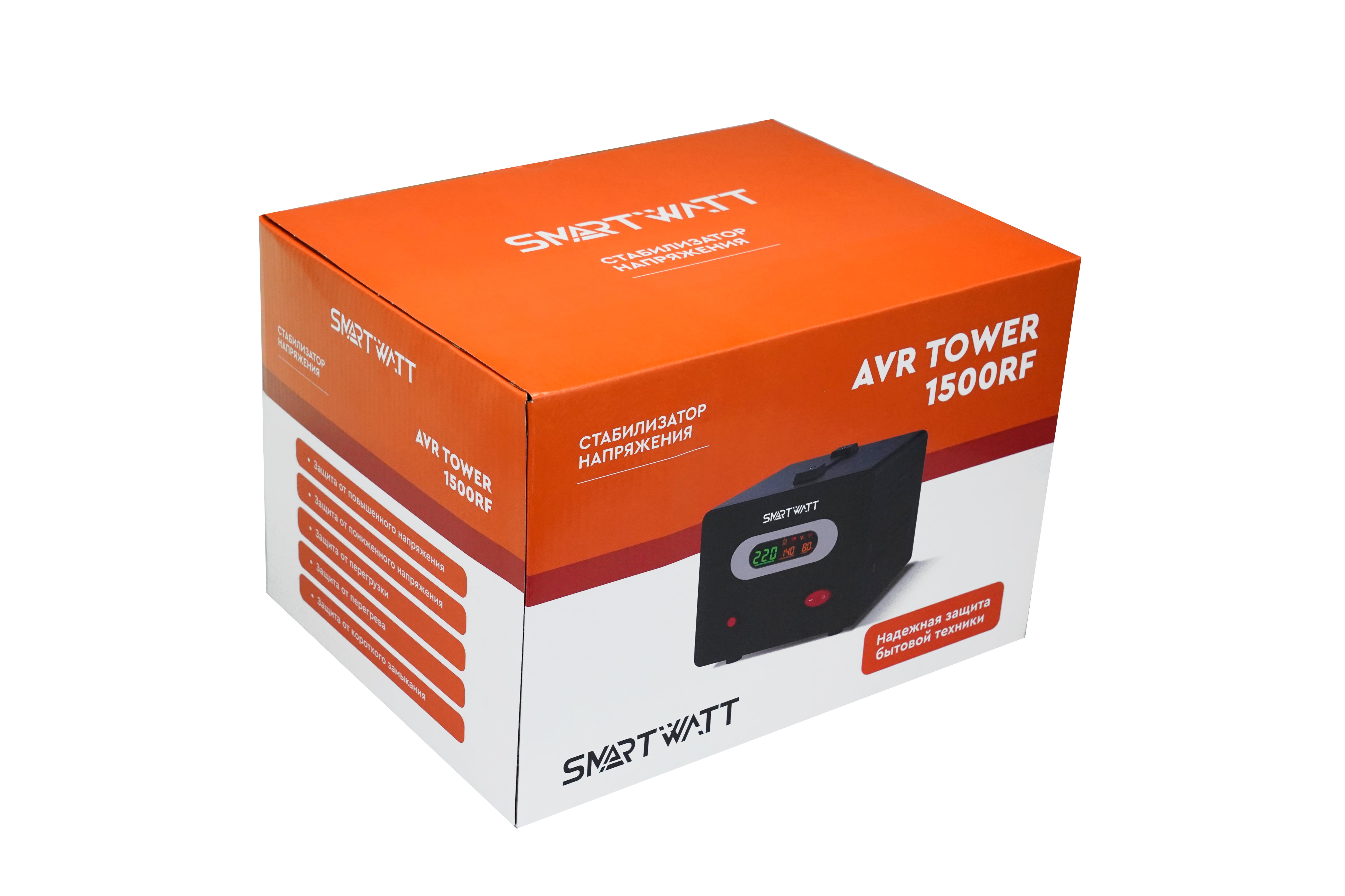 Напольный стабилизатор напряжения SMARTWATT AVR TOWER 1500RF, 4512020370004