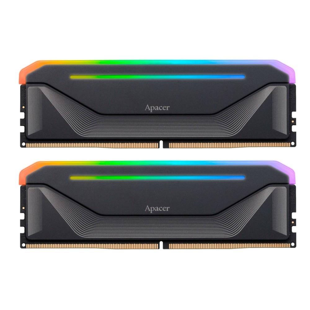 Оперативная память Apacer  DDR5  32GB  6000MHz DIMM NOX RGB Black Gaming Memory CL38 1.35V Kit (2x16GB) (Retail) 2048*8  Heat Sink (Retail) 3 years (AH5U32G60C622NBAA-2)