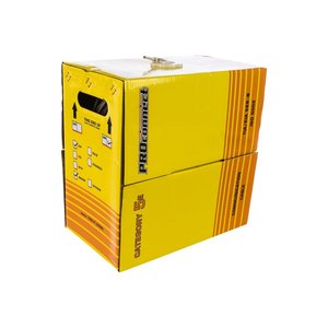 PROconnect (01-0043-3) Кабель витая пара омедненный U/UTP, CCA, CAT 5e, PVC, 4PR 24AWG, INDOOR, SOLID, серый, 305м