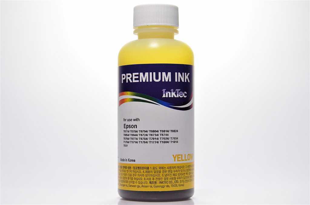 Чернила InkTec (E0010) для Epson R270 (T0824), Y, 0,1 л. (ориг.фасовка), E0010-100MY