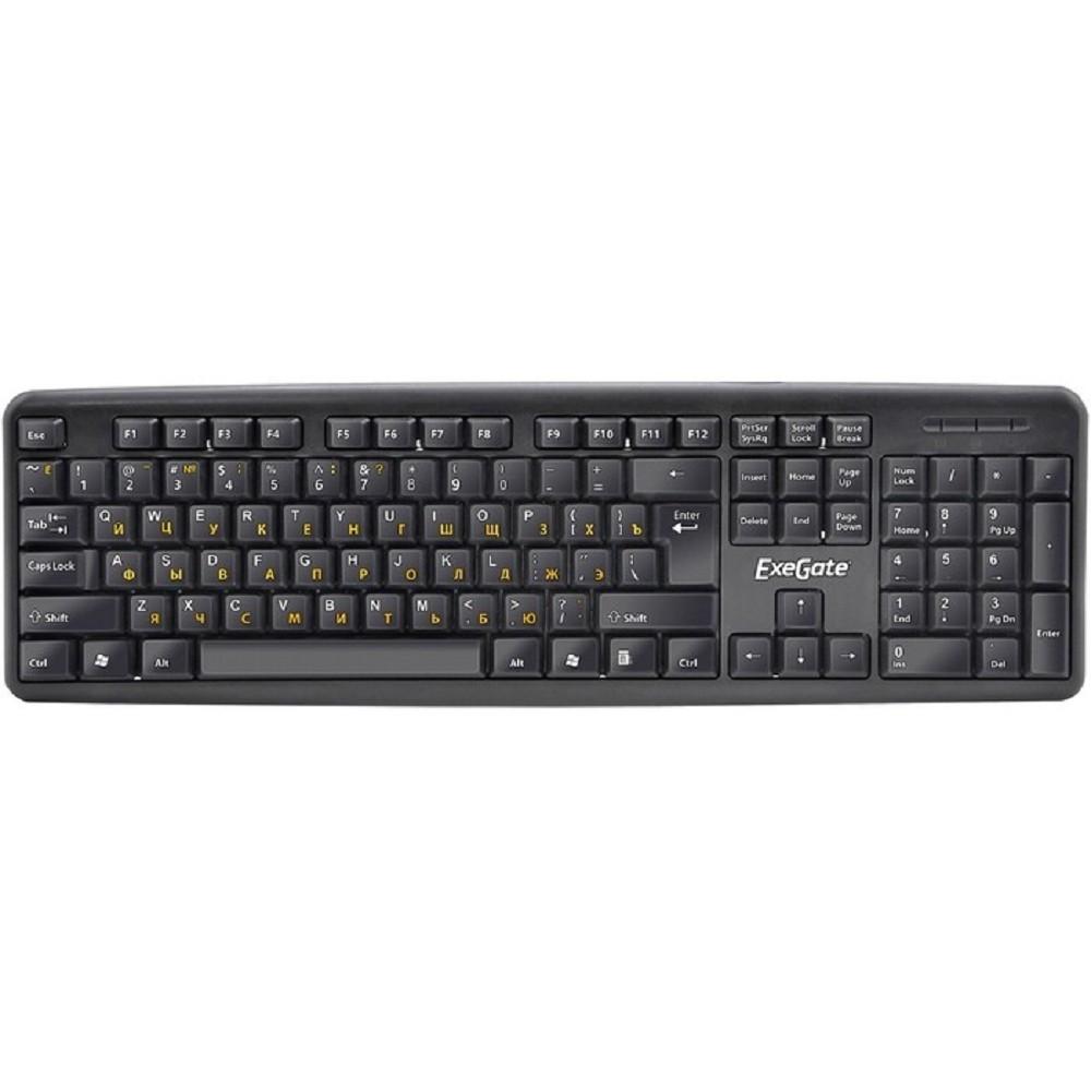 Exegate EX263905RUS Клавиатура Exegate LY-331, <USB, шнур 1,5м, черная, 104кл, Enter большой>, Color box
