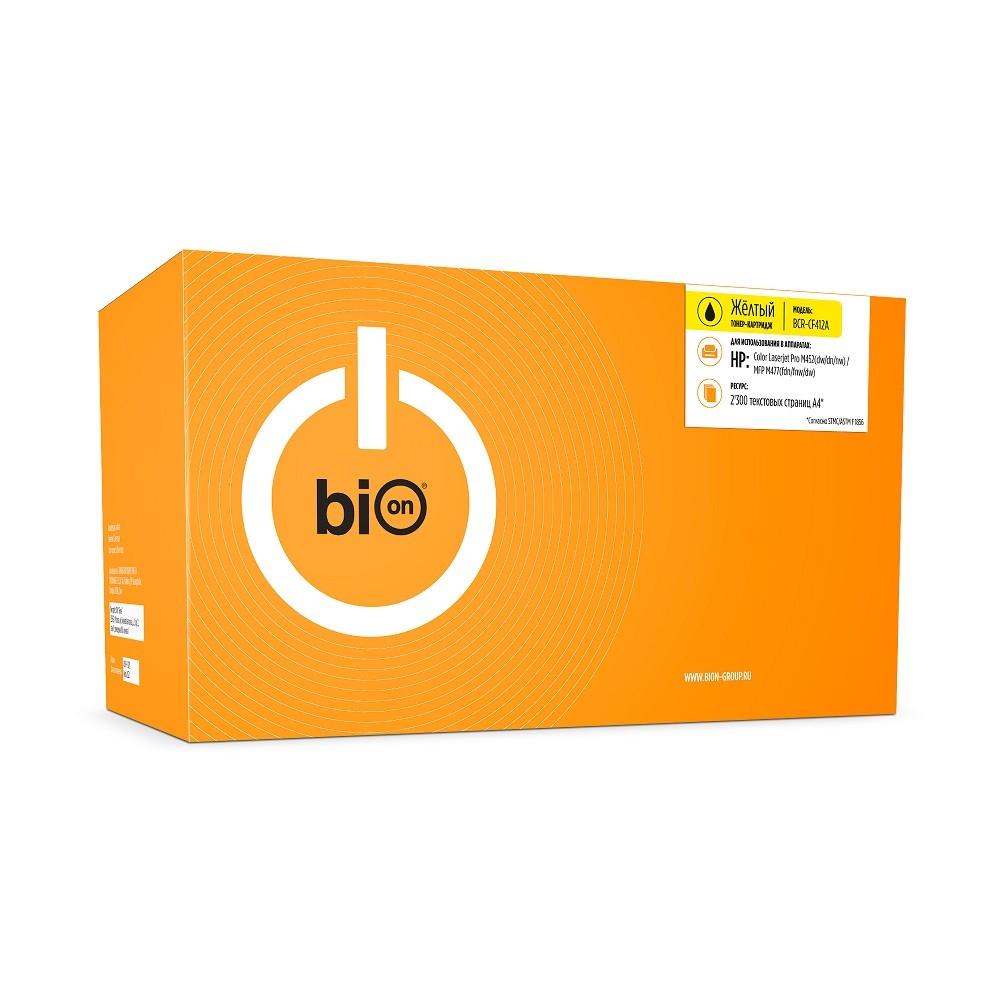 Bion CF412A  Картридж для HP {Color Laserjet Pro M452dw/452dn/452nw/MFP M477fdn/M477fnw/M477dw} (2300  стр.) Желтый, с чипом, BCR-CF412A