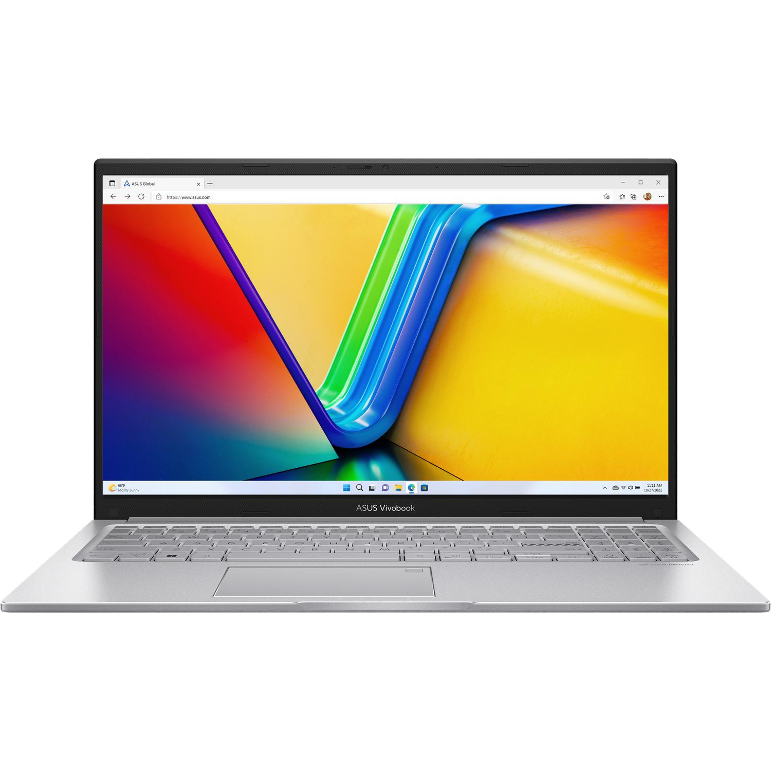 Ноутбук/ ASUS X1504VA-BQ4060 15.6"(1920x1080 (матовый) IPS)/Intel Core 3 100U(1.2Ghz)/16384Mb/512PCISSDGb/noDVD/Int:Shared/Cam/BT/WiFi/42WHr/war 1y/1.7kg/Cool Silver/DOS, 90NB13Y2-M03600
