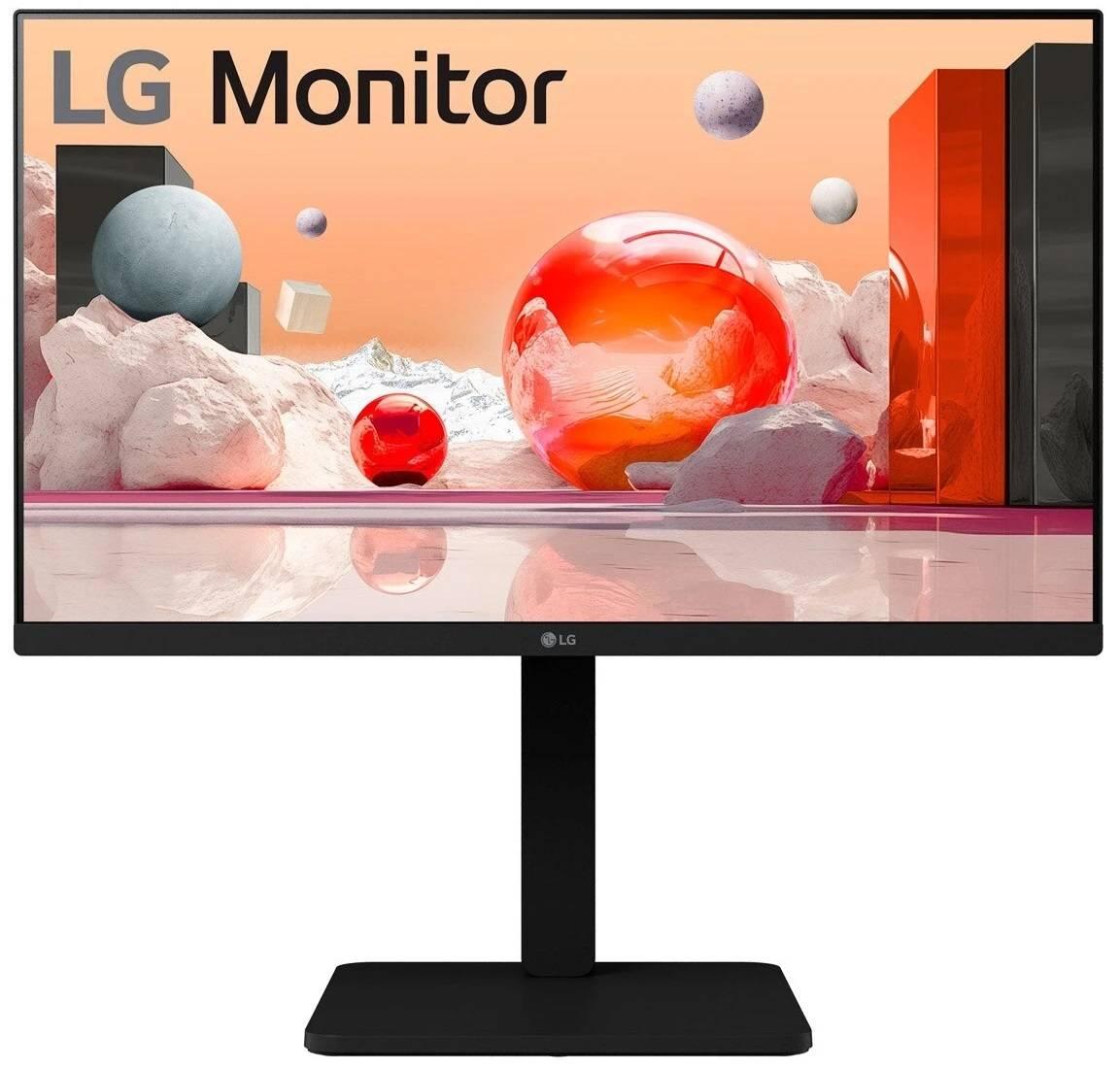 МОНИТОР 23.8" LG  24BA450-B Black с поворотом экрана (IPS, 1920x1080, 5 ms, 178°/178°, 250 cd/m, 1300:1, +HDMI, +DP,MM), 24BA450-B.ARUQ