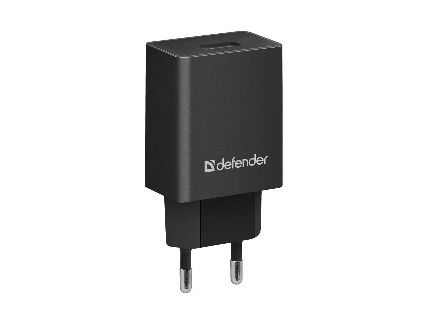 Defender Сетевой адаптер EPA-10 черный, 1xUSB, 5V/2.1А, пакет., 83572