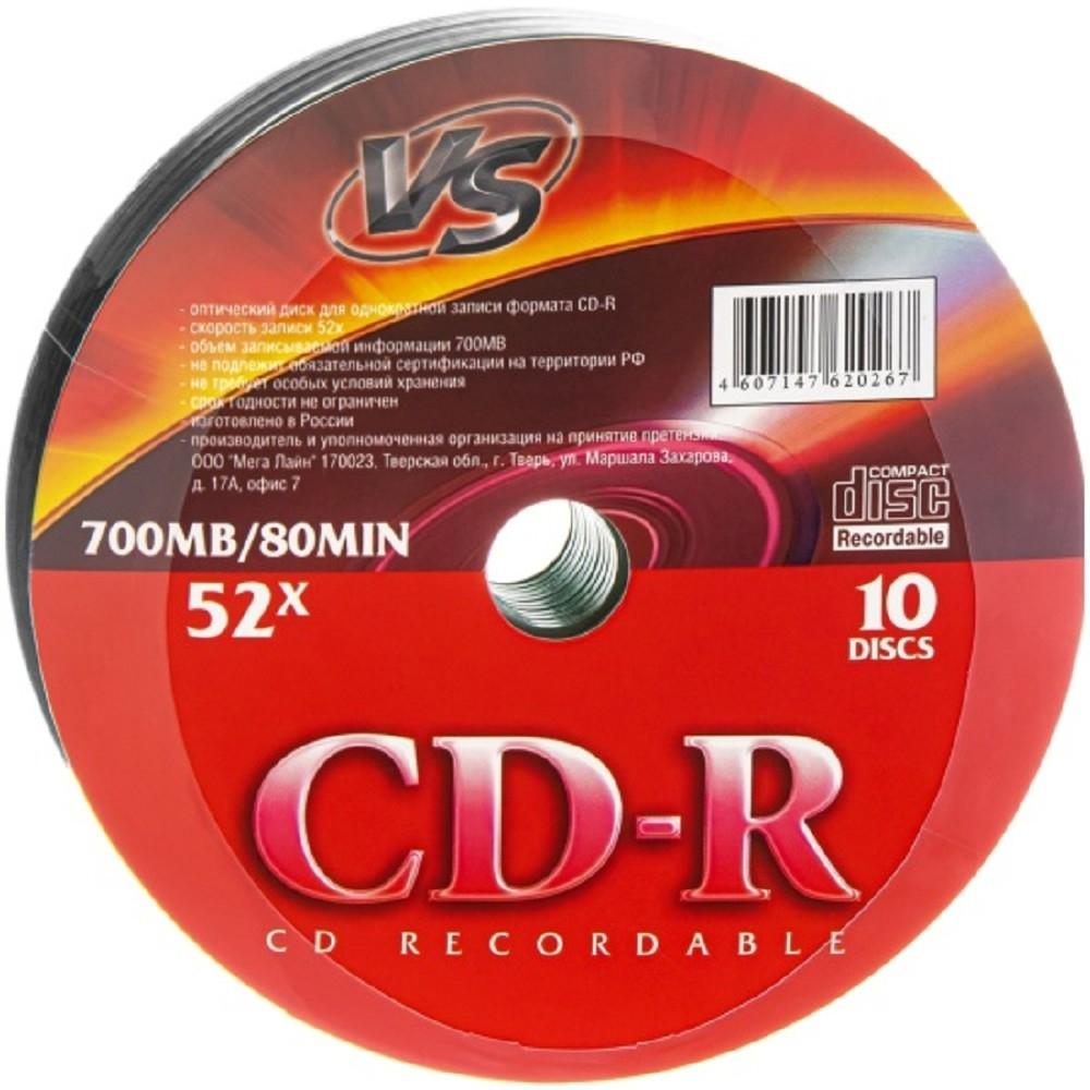 Диски VS CD-R 80 52x Shrink/10 (620267), VSCDRSH1001