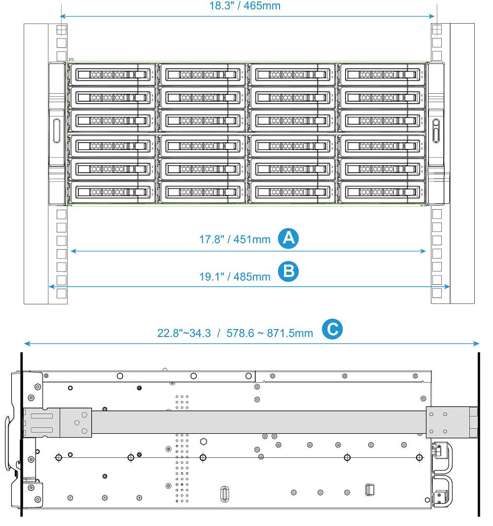 Комплект направляющих/ QNAP RAIL-A02-90 Rail kit