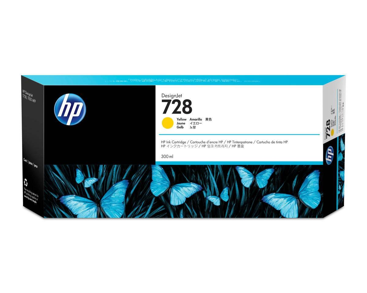 Картридж HP 728 струйный желтый (300 мл), F9K15A