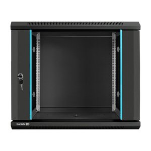 Exegate EX298608RUS Шкаф телекоммуникационный 19" настенный 9U ExeGate EC-WM-9U.600.G.BLACK (19”, 9U, 600x600x500mm (ШхГхВ), передняя дверь закаленное стекло, съемные боковые панели, пыле- и влагозащи
