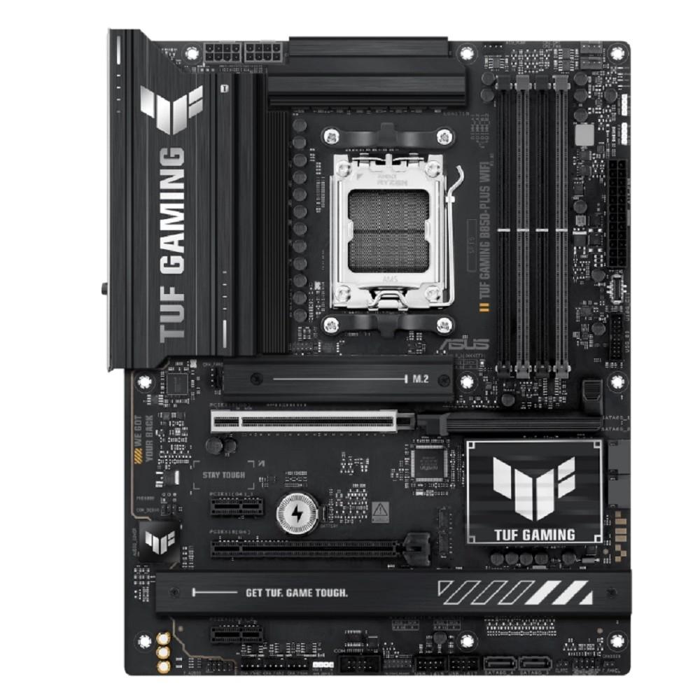 ASUS TUF GAMING B850-PLUS WIFI (Socket AM5, ATX, 4xDDR5(256GB), DP/HDMI, 1xPCIe 5.0x16/1xPCIe 4.0x16/2xPCIe 4.0x1, 1xLAN (2.5GbE), Wi-Fi 7, 4xSATA 6Gb/s, 3xM.2, 1xType-C, 7xUSB 3.2, 2xUSB 2.0)