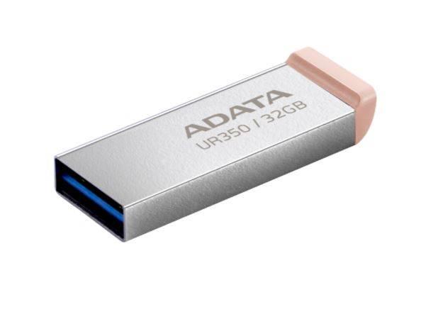 Флеш накопитель 32GB A-DATA UR350, USB 3.2, металл/коричневый, UR350-32G-RSR/BG
