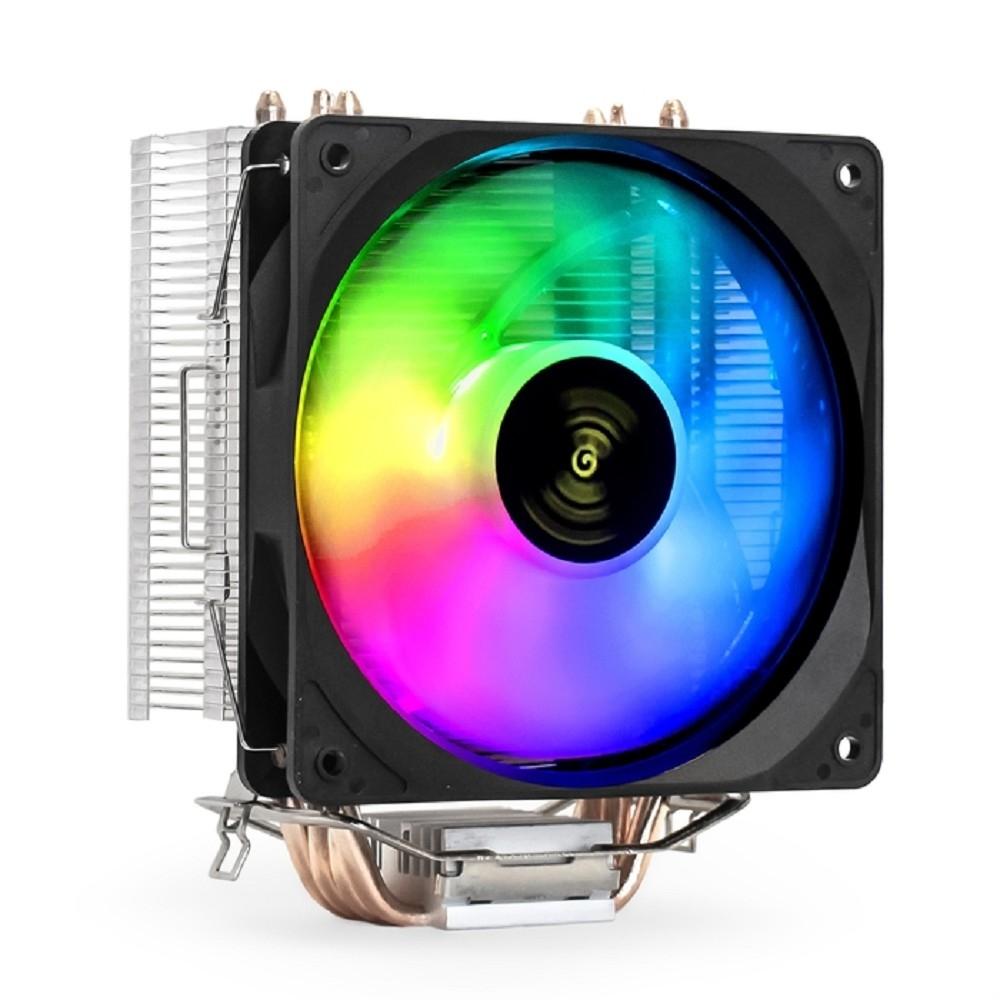 Exegate EX293655RUS Кулер ExeGate Wizard EXX400V2-PWM.FRGB {(Al+Cu, 4 тепл.трубки,LGA775/1150/1151/1155/1156/1200/1700/AM2/AM2+/AM3+/AM4/FM1/FM2/754/939/940, TDP 140W, Fan 120mm, PWM, 800-2400RPM}