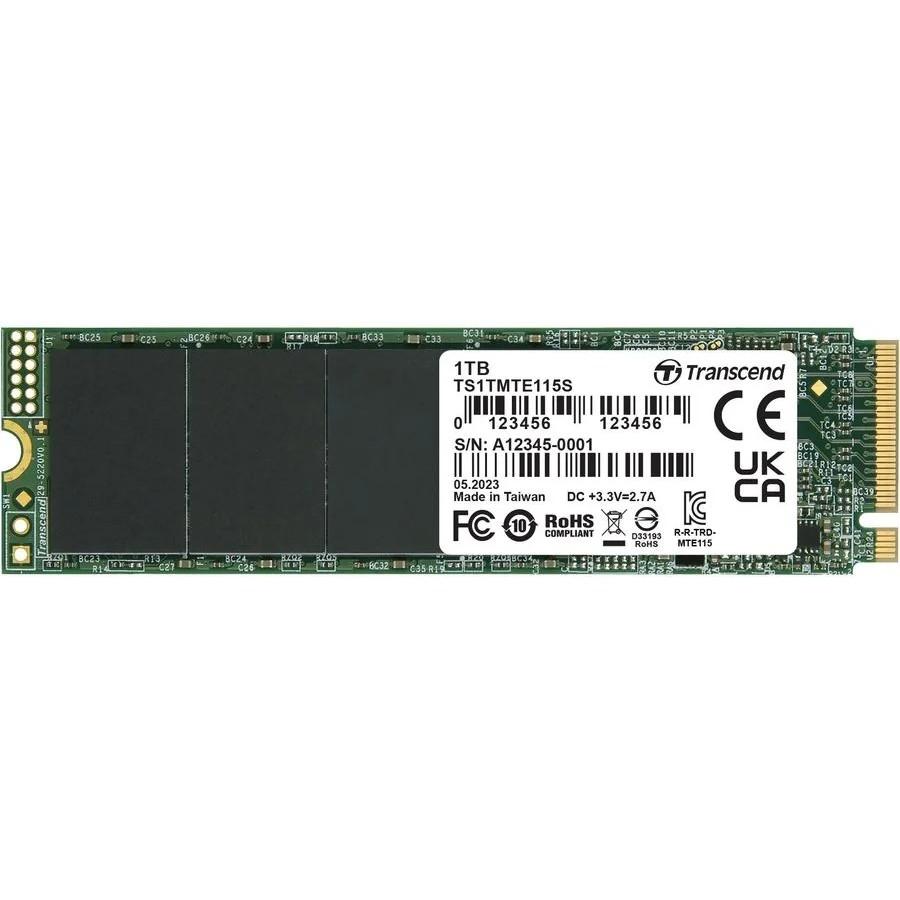 Твердотельный диск 1TB Transcend MTE115S, 3D TLC NAND, M.2 2280,PCIe Gen3x4, [ R/W - 3200/2000 MB/s], TS1TMTE115S