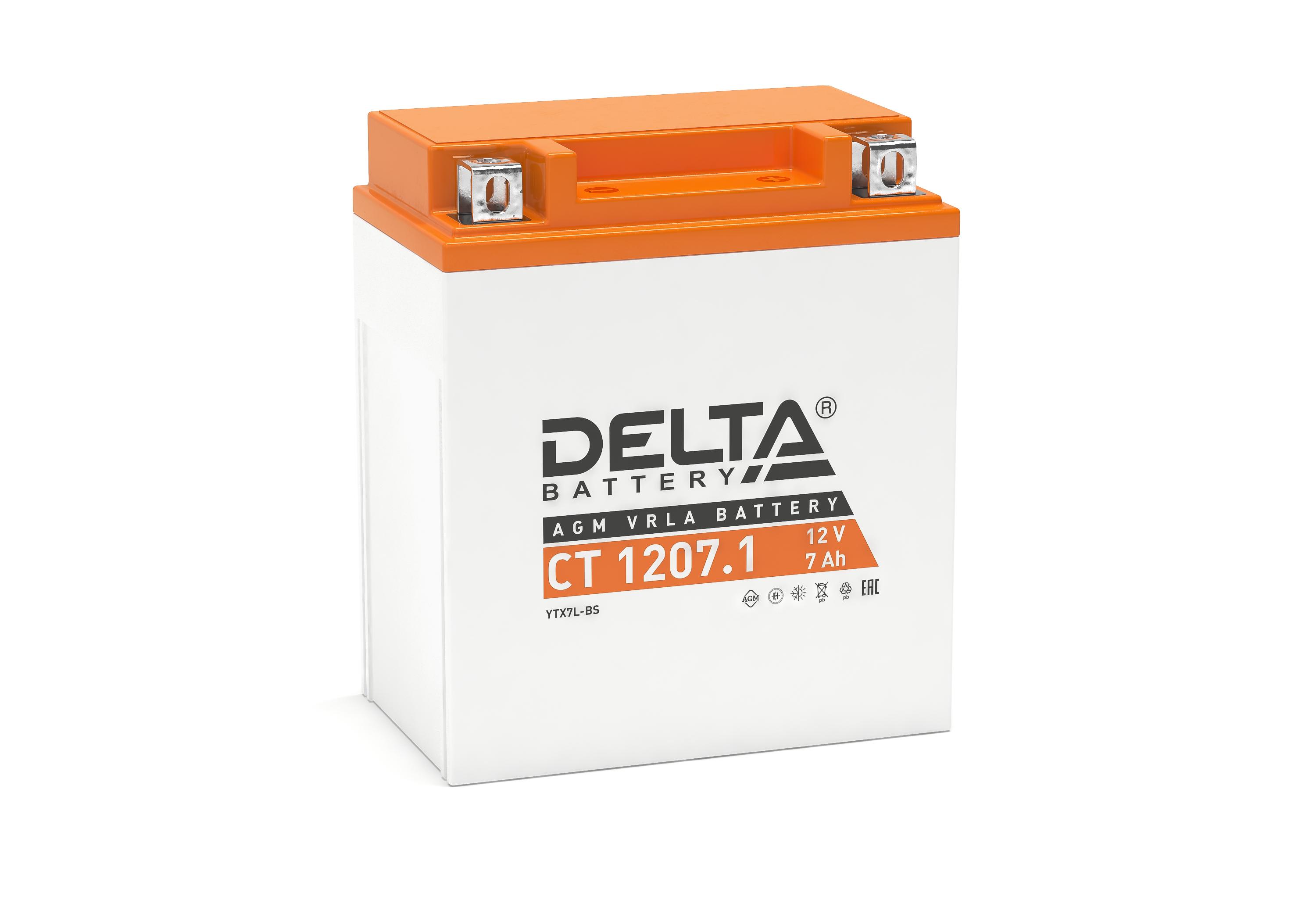 Аккумулятор DELTA BATTERY CT 1207.1 обратная полярность 7 Ач, 3401010030009