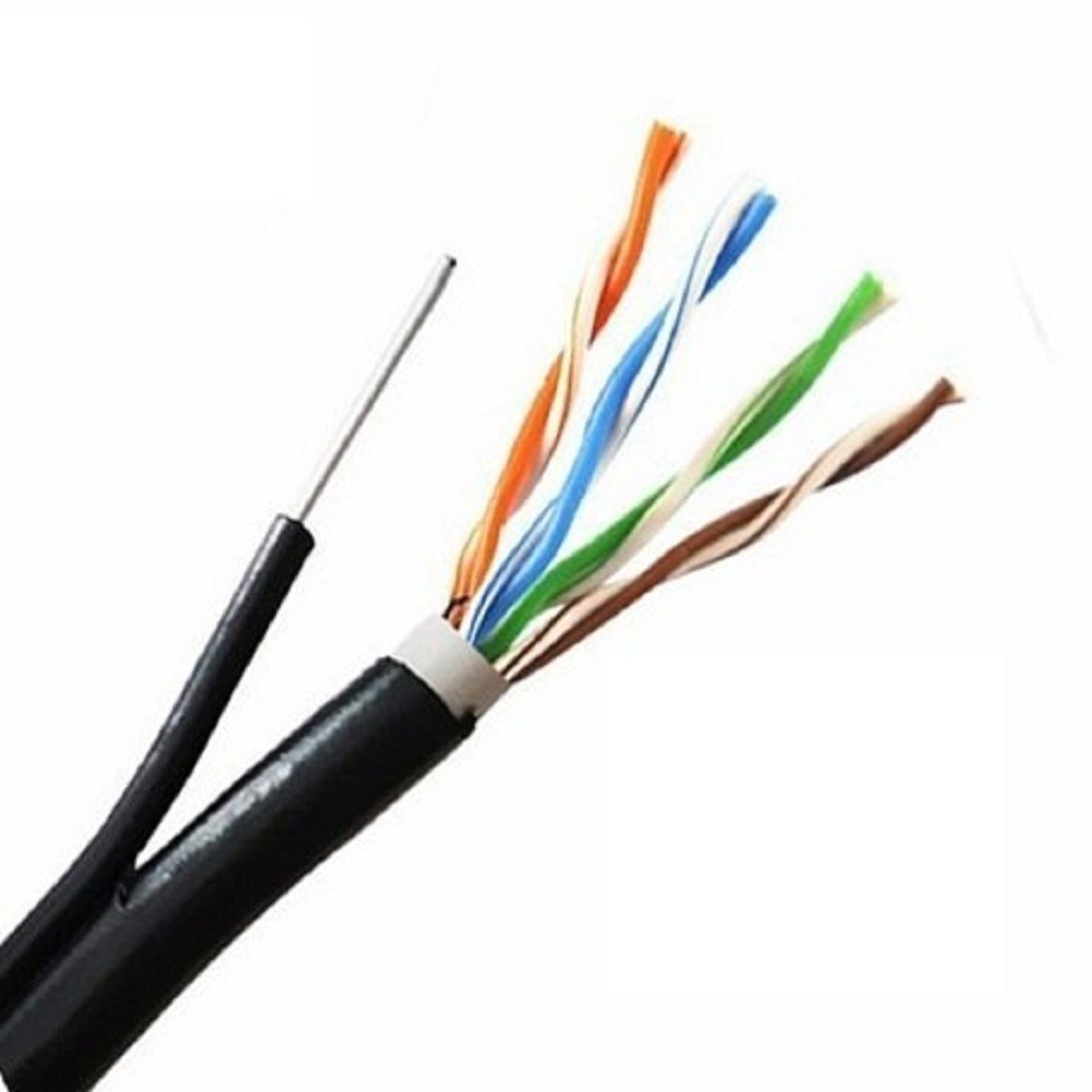 5bites Кабель US5500-305APE-M витая пара UTP/SOLID/5E/CCAG/PVC+PE/BLACK/OUTDOOR/MESSENGER/DRUM/305M