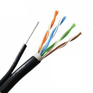 5bites Кабель US5500-305APE-M витая пара UTP/SOLID/5E/CCAG/PVC+PE/BLACK/OUTDOOR/MESSENGER/DRUM/305M