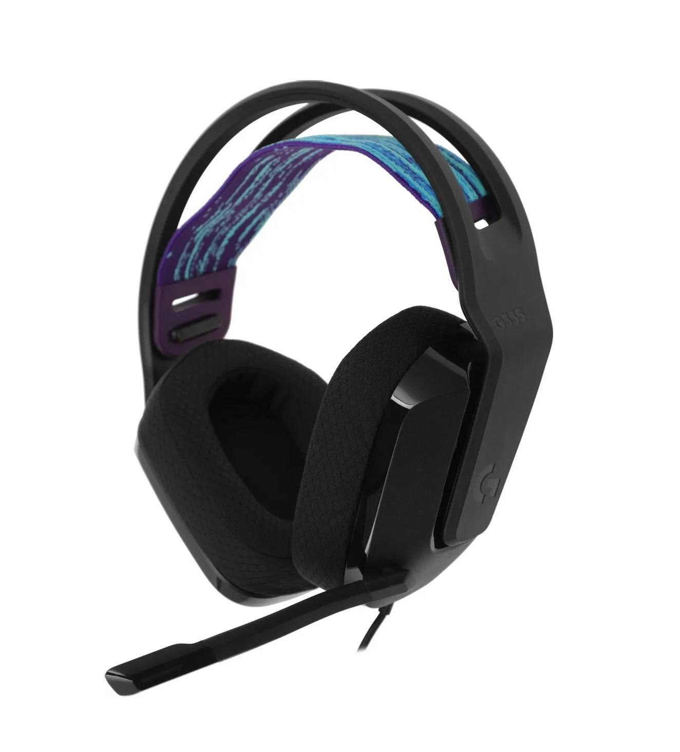 Logitech Гарнитура игровая G335, для компьютера и игровых консолей, шумоподавление, 1x3.5 мм, кабель 2 м, чёрный., 981-000978
