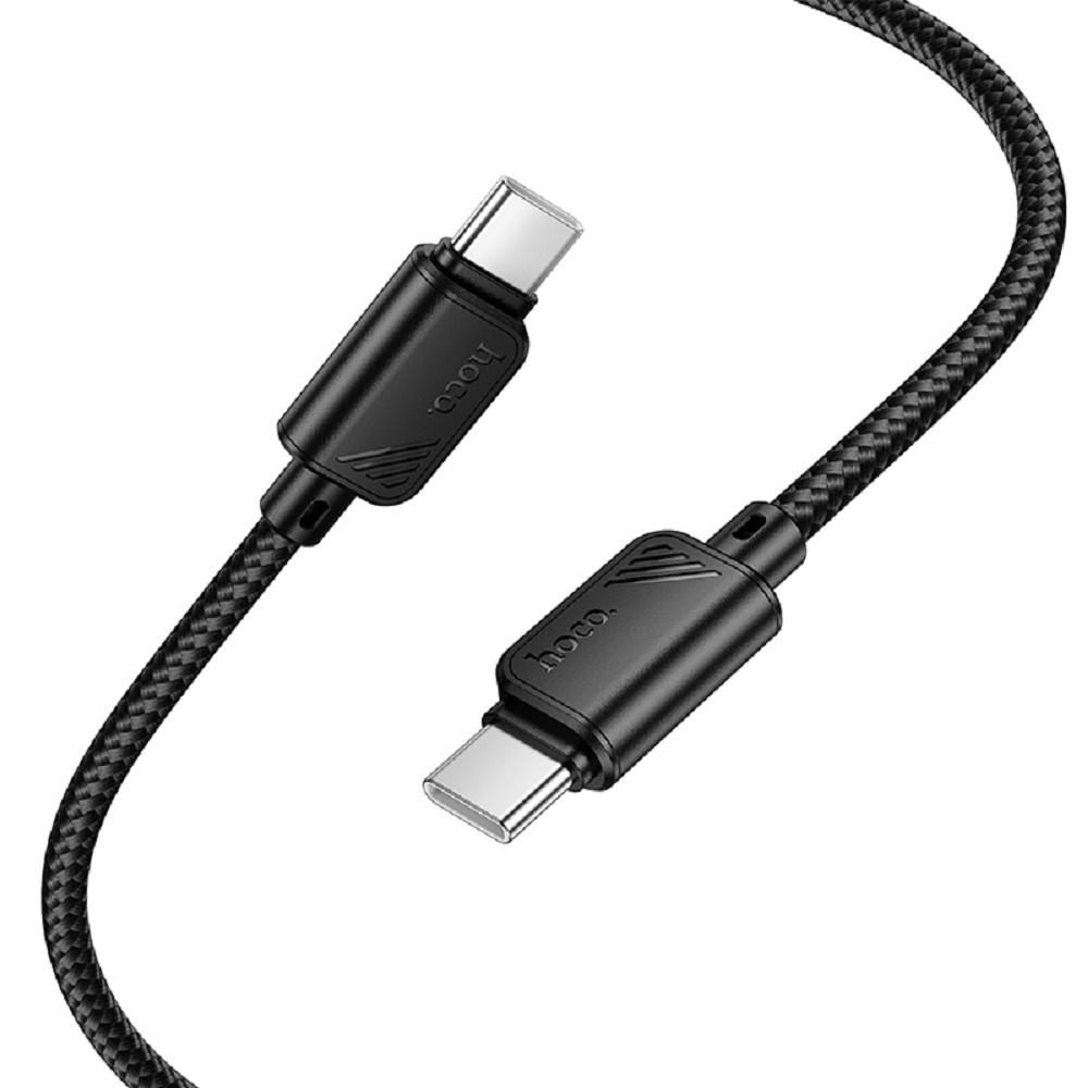HOCO Кабель USB2.0 Hoco Type-C/Type-C, 3А, 60Вт, нейлоновая оплетка, X113, 1м, черный, коробка, HC-46208