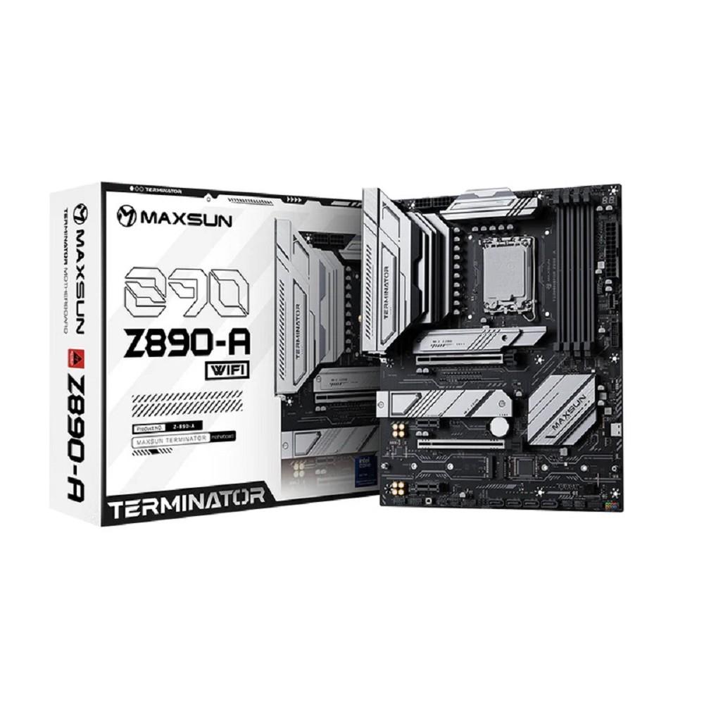 MAXSUN MS-Terminator Z890-A (Socket 1851, ATX, 4*DDR5(256Gb), DP/HDMI, 4*SATA3, 4*M.2, 1xPCI-Ex16 /1xPCI-Ex4/2*PCIEx1, 1*Type-C, 4*USB 2.0, 2*USB 3.2, LAN 1*2.5G, SPDIF, RTL)