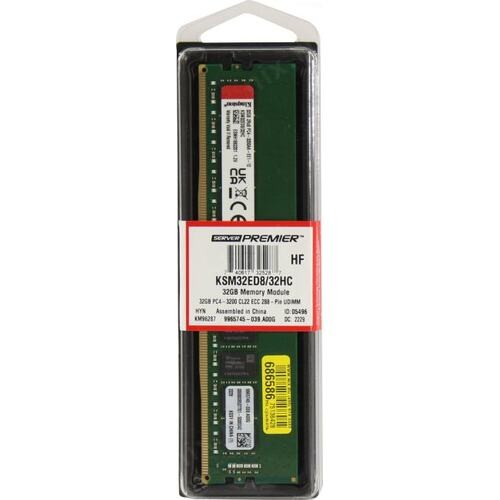 Память оперативная/ Kingston 32GB 3200MT/s DDR4 ECC CL22 DIMM 2Rx8 Hynix D, KSM32ED8/32HD
