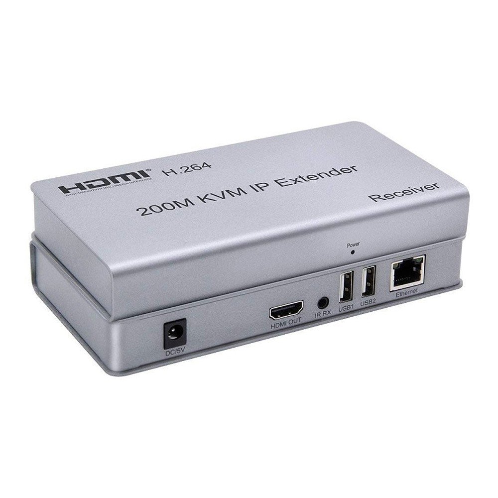 ORIENT VE052, HDMI KVM IP extender, HDMI+USB удлинитель до 200 м по витой паре Cat5e/6, HDMI 1.3, 1080p@60Hz, HDCP, (исп.TCP/IP про-л, код-а H.264, битрейт 8Mbps) пит. от вн. БП 5В/2А, (31069) 