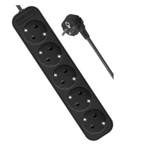 Defender Удлинитель M550 5.0 м, 5 розеток, черный [99331], с заземлением 