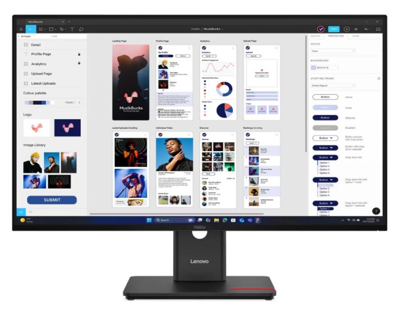 Монитор Lenovo 31,5" T32UD-40, 16:9, IPS, UHD, 4ms, 350cd, 60Hz, HDMI, DP, USB, USB-C, LAN, HAS, 64B0GAR1CB