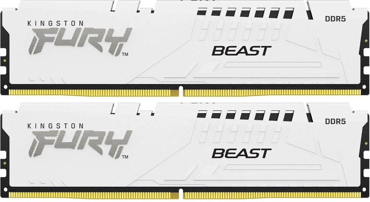 Память оперативная/ Kingston 32GB 5600MT/s DDR5 CL36 DIMM (Kit of 2) FURY Beast White EXPO, KF556C36BWEK2-32