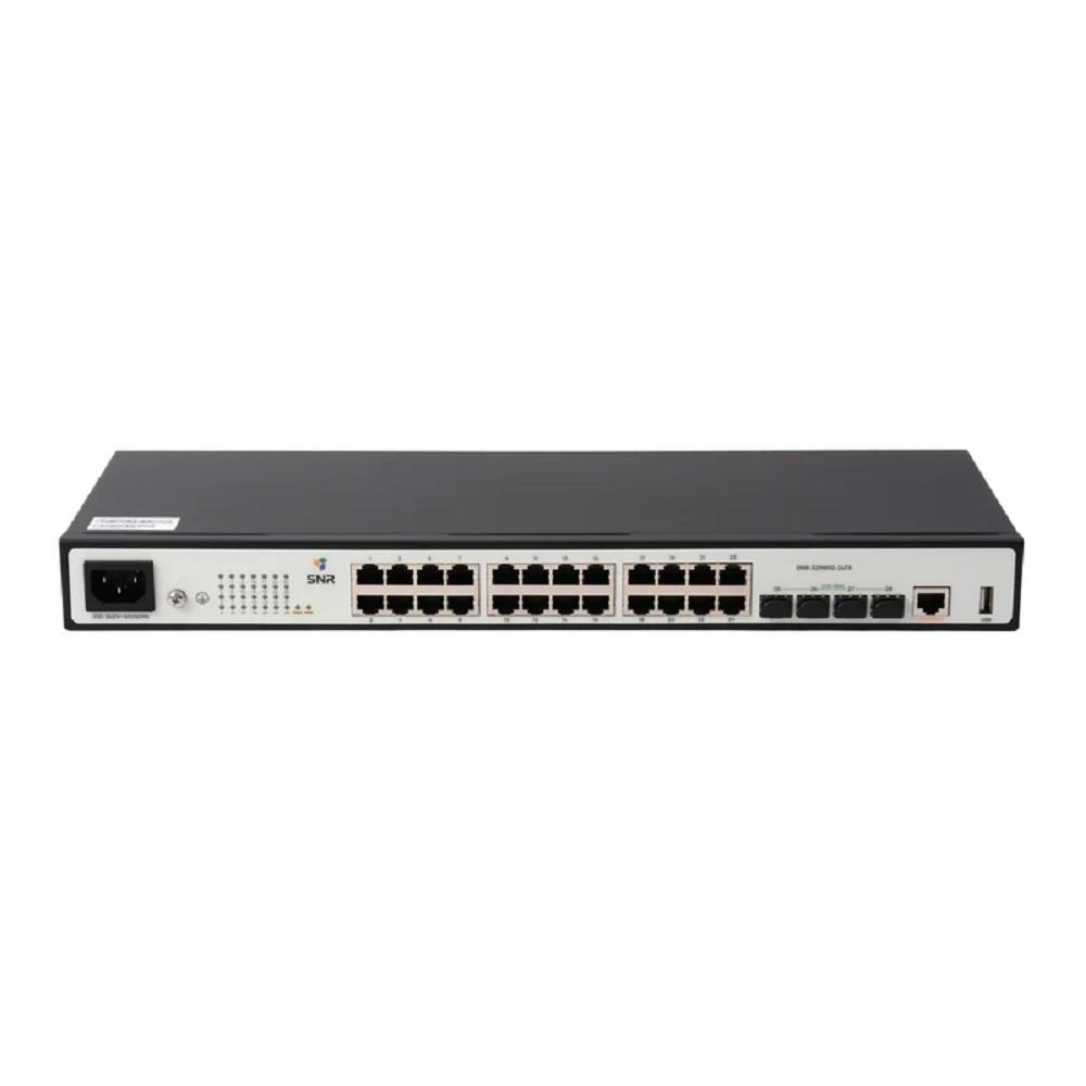 SNR-SNR S2989G-24TX-RPS Управляемый коммутатор уровня 2+, 24 порта 10/100/1000Base-T, 4 порта 1/10G SFP+, VSF HA, встроенный БП ~220V AC, RPS 12V DC, SNR-S2989G-24TX-RPS