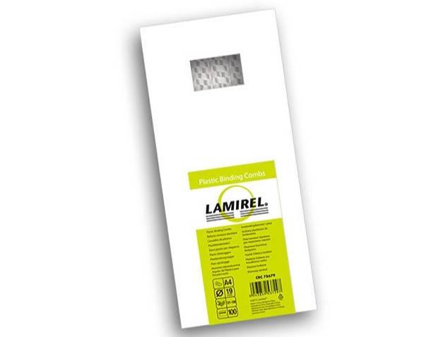 Lamirel Пружины для переплета пластиковые, 19 мм. Цвет: белый, 100 шт в упаковке., LA-78678