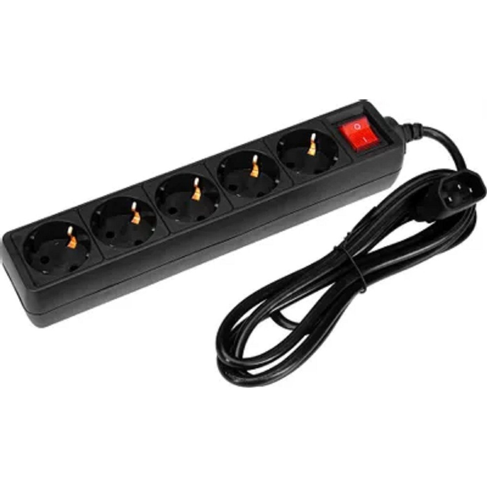 PC PET Сетевой фильтр AP01006-E-B 1.8м (5 розеток, входн.вилка IEC 320,выход.роз.EURO/RUS), черный {619892}
