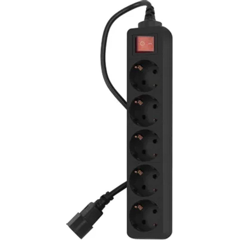 PC PET Сетевой фильтр AP01006-E-B 1.8м (5 розеток, входн.вилка IEC 320,выход.роз.EURO/RUS), черный {619892}