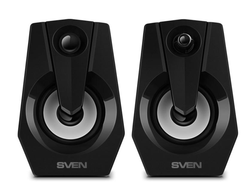Колонки Sven 370,  2.0,  черный [sv-020552], SV-020552