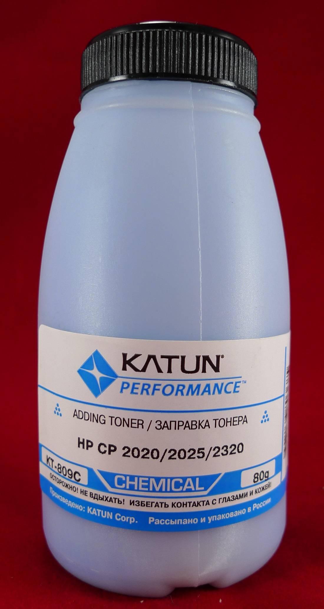 Тонер для картриджей CC531A/CE411A Cyan, химический (фл. 80г) Katun фас.Россия, KT-809C