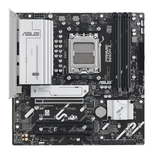 Материнская плата ASUS PRIME B840M-A-CSM, AM5, B840, 4*DDR5, 4*SATA, 3*M.2, 2*USB 3.2, 4*USB 2.0, Type-C, 4*PCIx16, 2* DP+HDMI, mATX; 90MB1J10-M0EAYC