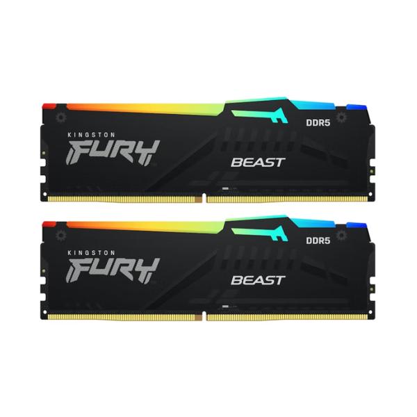 Память оперативная/ Kingston 32GB 5600MT/s DDR5 CL36 DIMM (Kit of 2) FURY Beast RGB EXPO, KF556C36BBEAK2-32