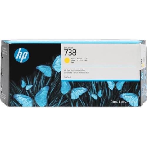 Картридж HP 738 струйный желтый (300 мл), 676M8A